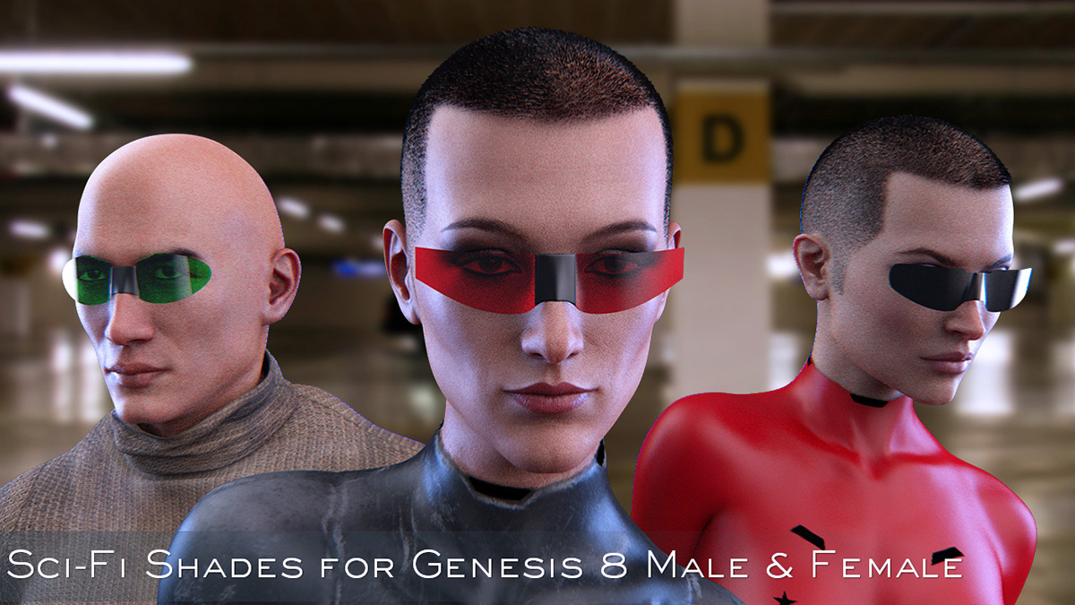 Sci-Fi Shades for Genesis 8 Male and Female_DAZ3D下载站