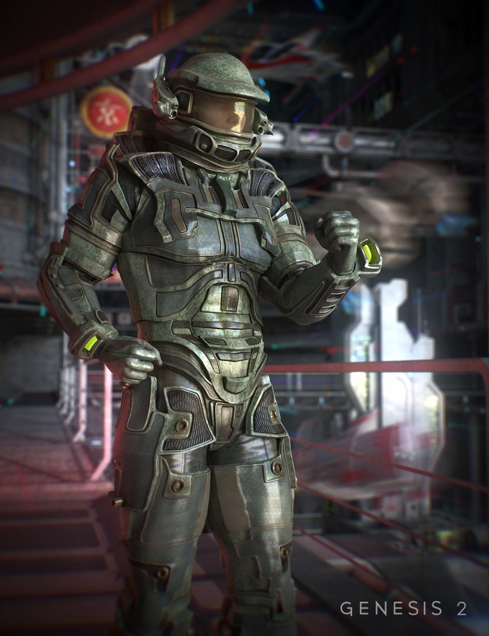 Space Hunter for Genesis 2 Male(s) + Textures_DAZ3D下载站