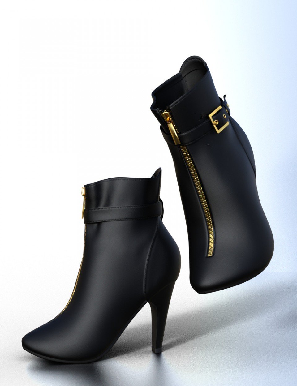 Strapped Ankle Boots for Genesis 8 Female(s)_DAZ3D下载站