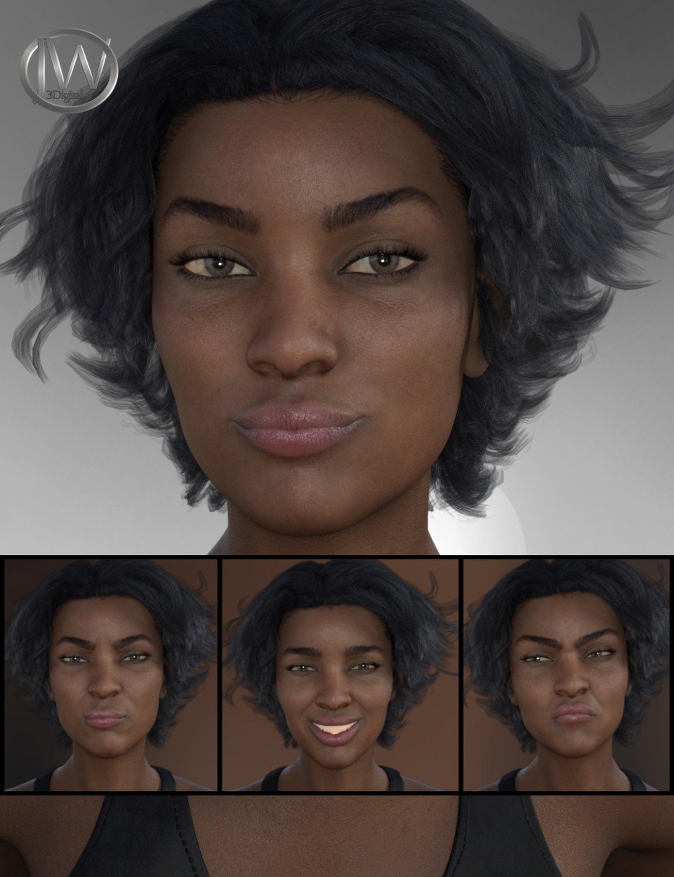 Strong Woman – Expressions for Monique 8_DAZ3DDL