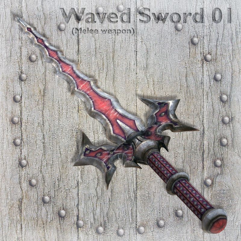 Waved Sword 01_DAZ3D下载站