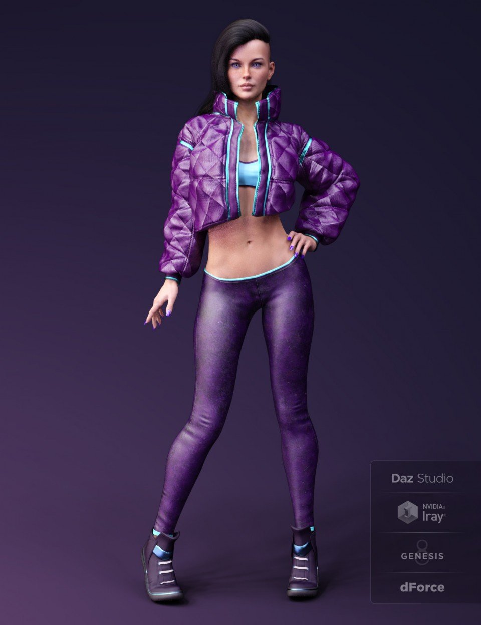 X-Fashion Street Dancer Outfit for Genesis 8 Female(s)_DAZ3D下载站