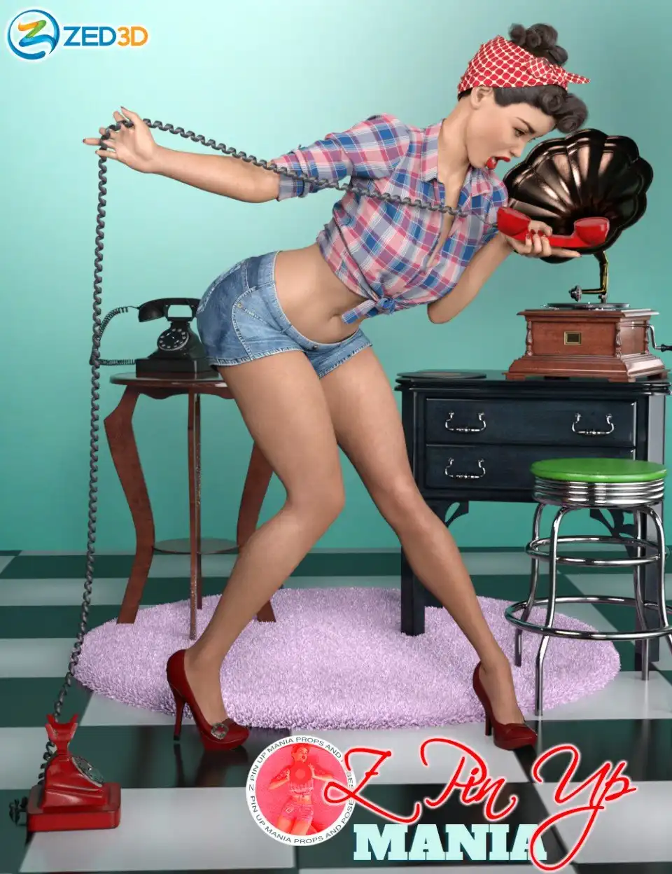 Z Pin Up Mania Props and Poses for Genesis 8 Female_DAZ3D下载站
