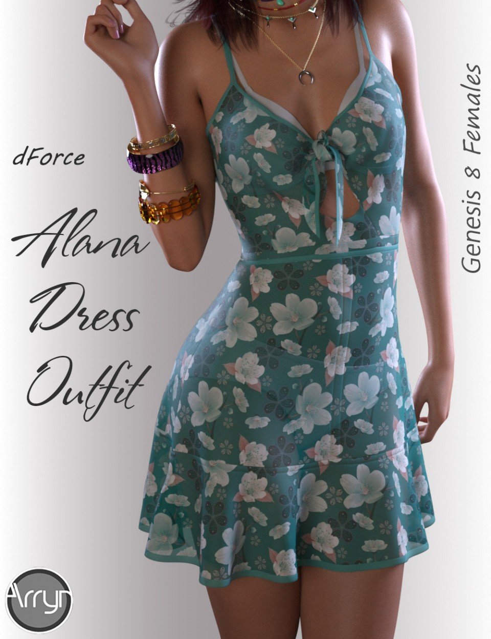 dForce Alana Candy Dress for Genesis 8 Female(s)_DAZ3D下载站