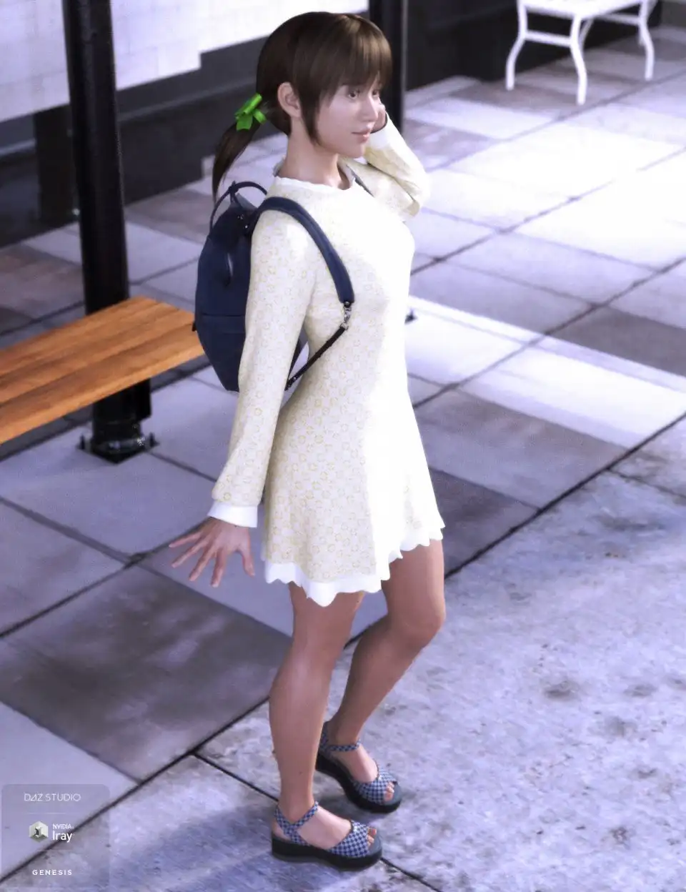 dForce Everyday Girly Outfit for Genesis 8 Female(s)_DAZ3DDL