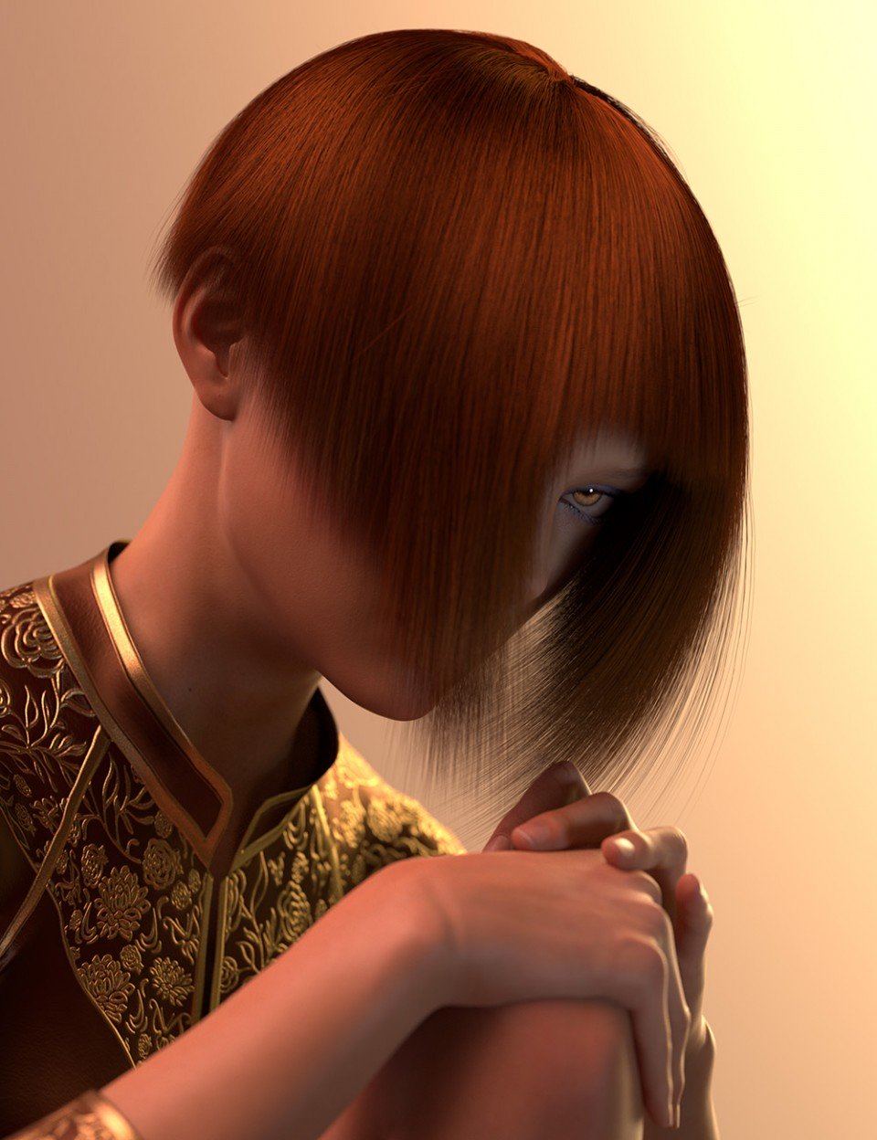 dForce Hair Oso Bob for Genesis 8 Female(s)_DAZ3D下载站