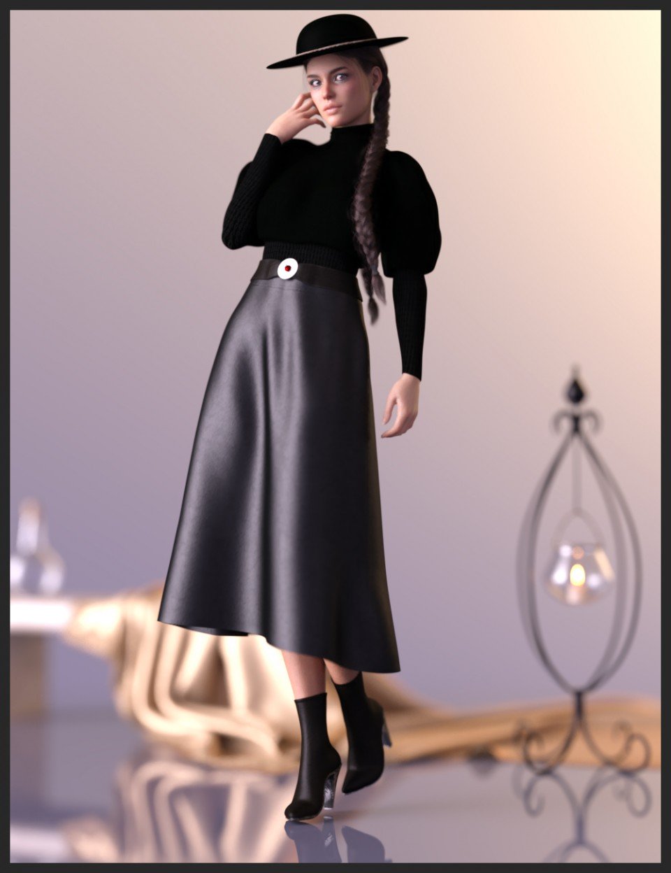 dForce Modern Romantic Outfit for Genesis 8 Female(s)_DAZ3D下载站