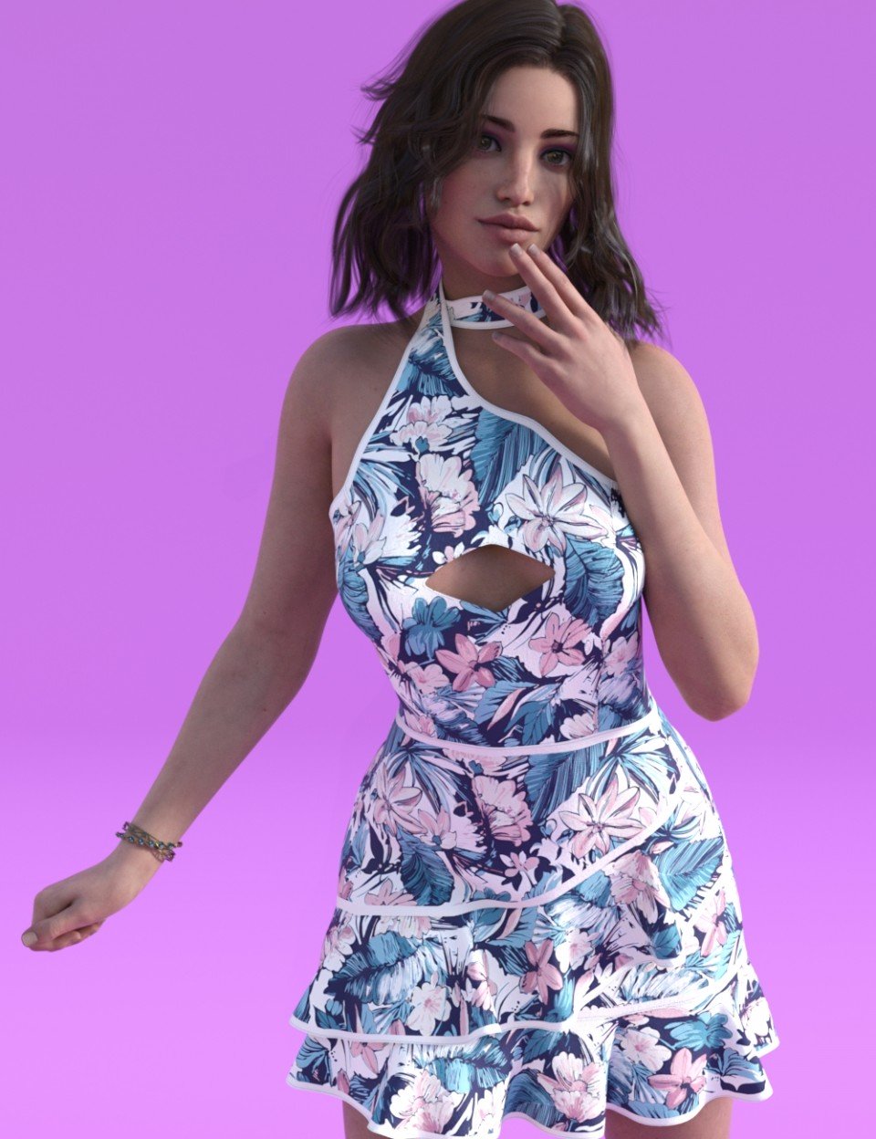 dForce Mollie Candy Dress Textures_DAZ3D下载站