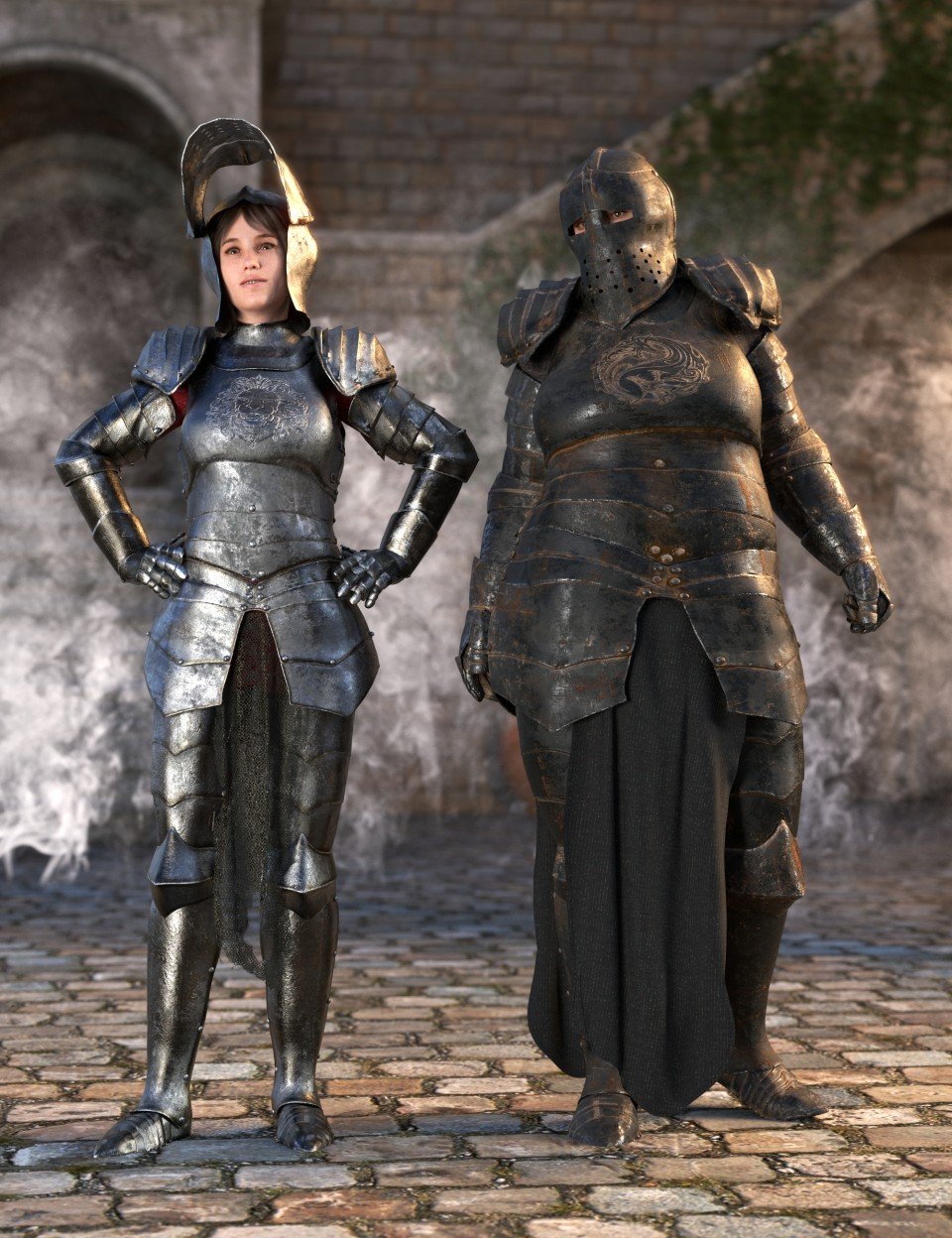 dForce Morphing Fantasy Armor for Genesis 8 Female(s)_DAZ3D下载站
