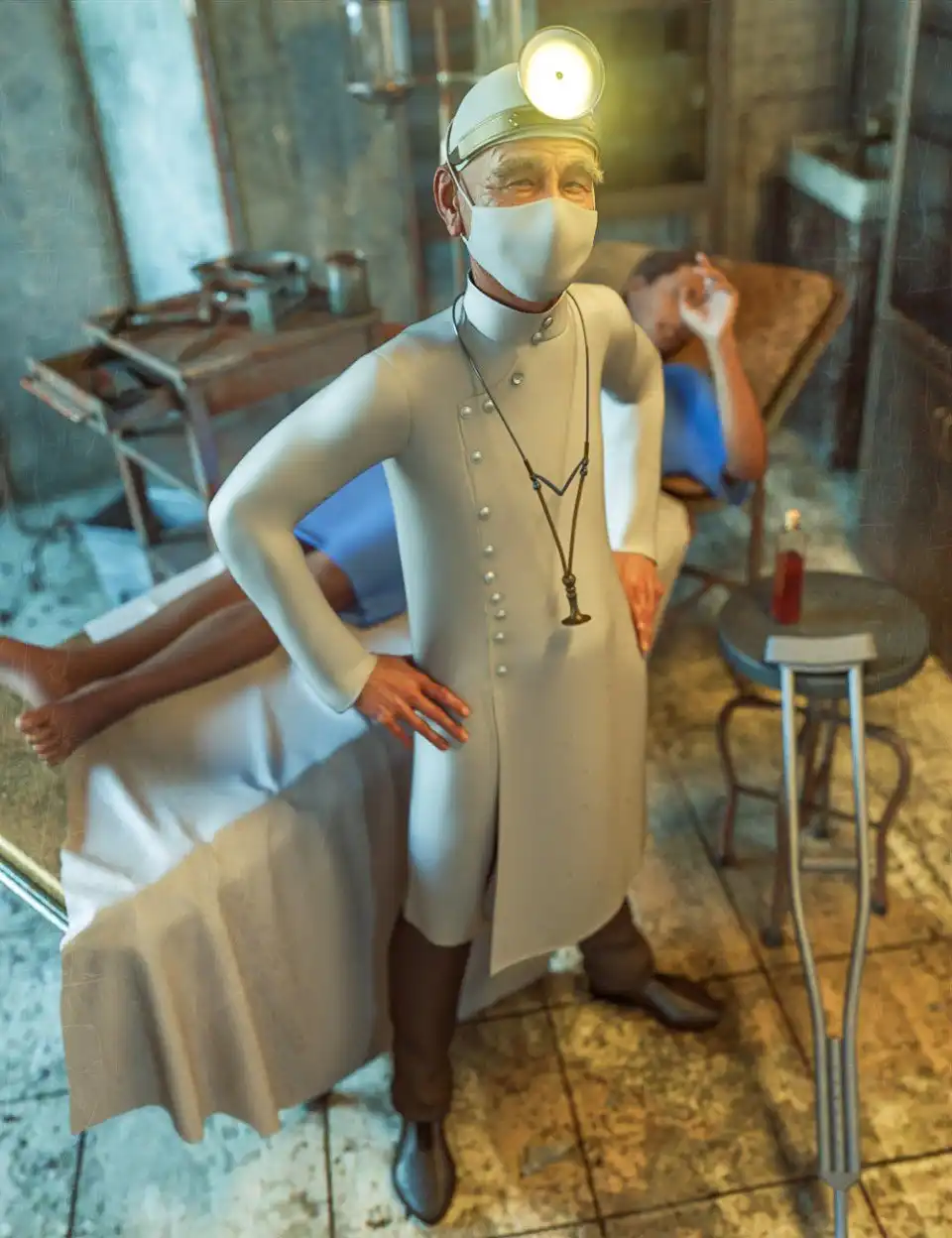 dForce Vintage Doctor For Genesis 8 Male(s)_DAZ3D下载站