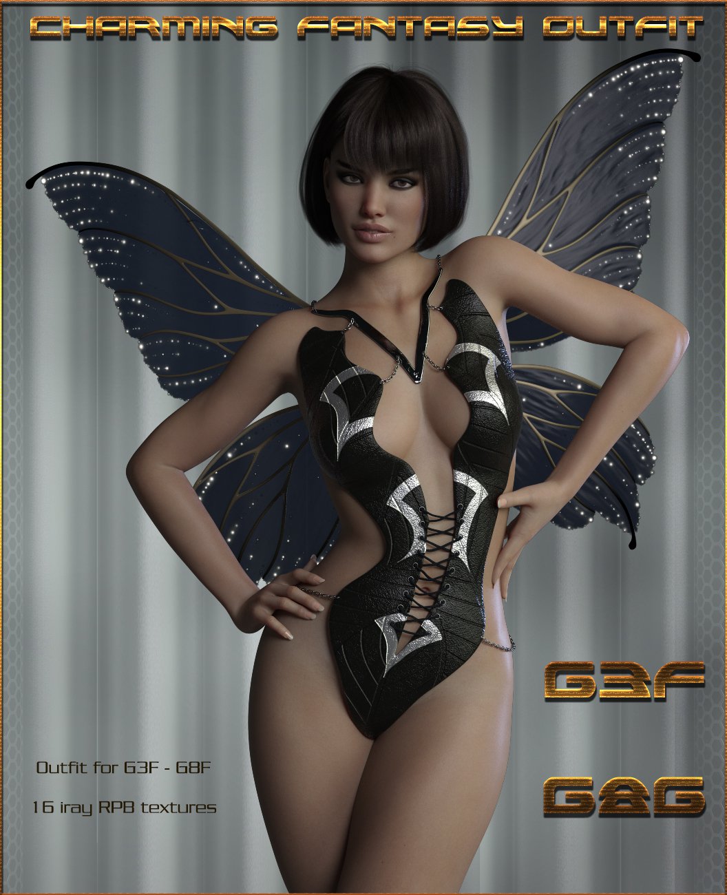 Charming Fantasy Outfit for Genesis 3 & 8 Female_DAZ3D下载站