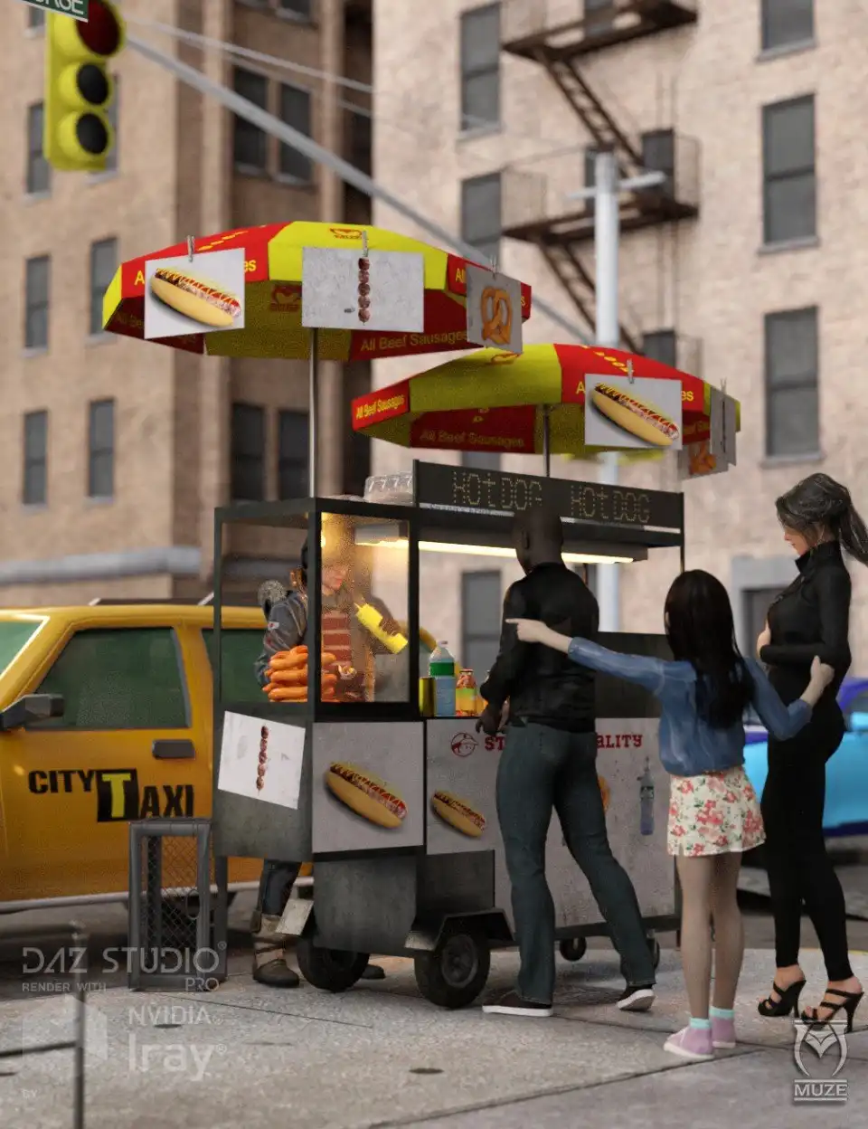 City Food Cart_DAZ3D下载站