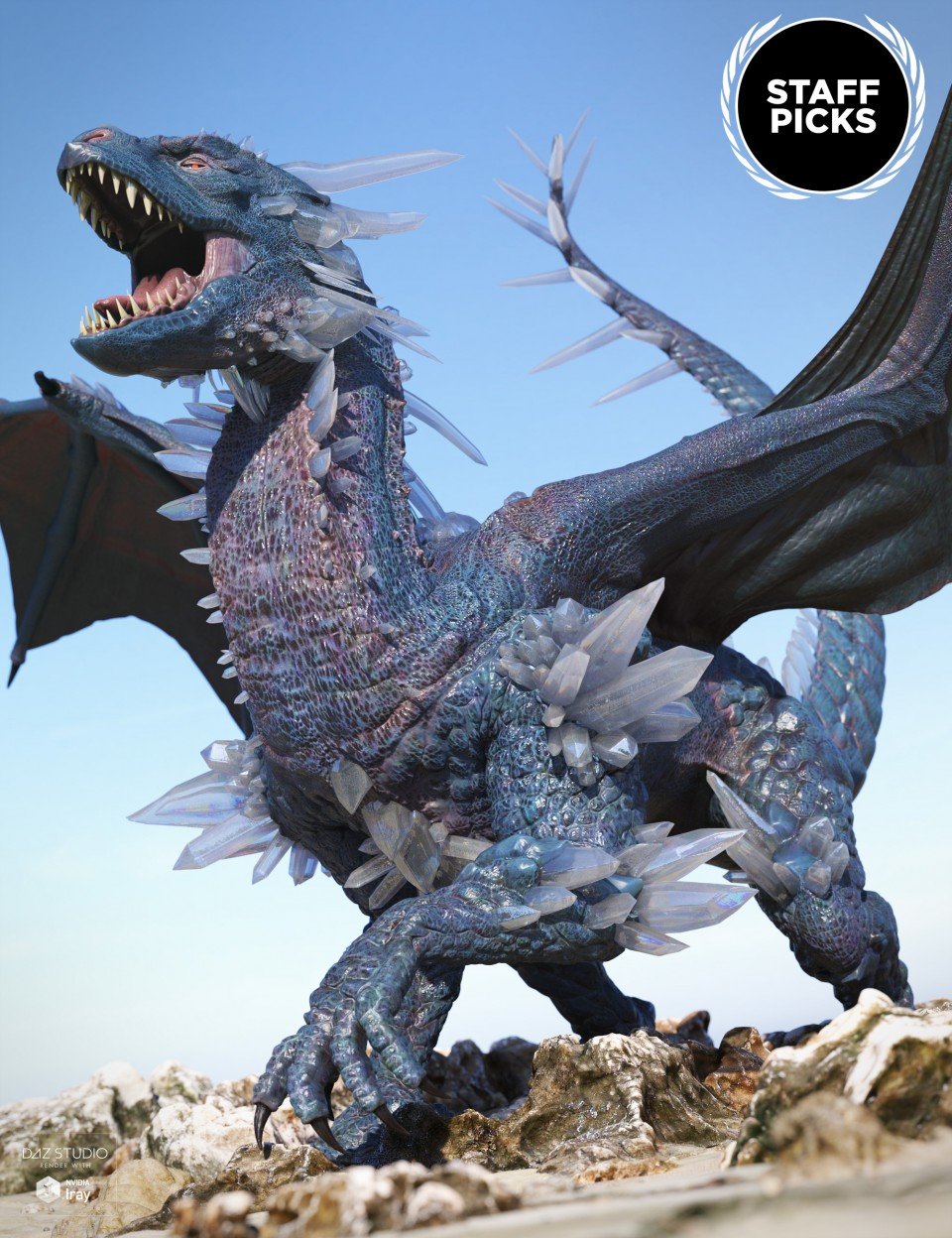 Crystal Dragon for the Daz Dragon 3_DAZ3D下载站