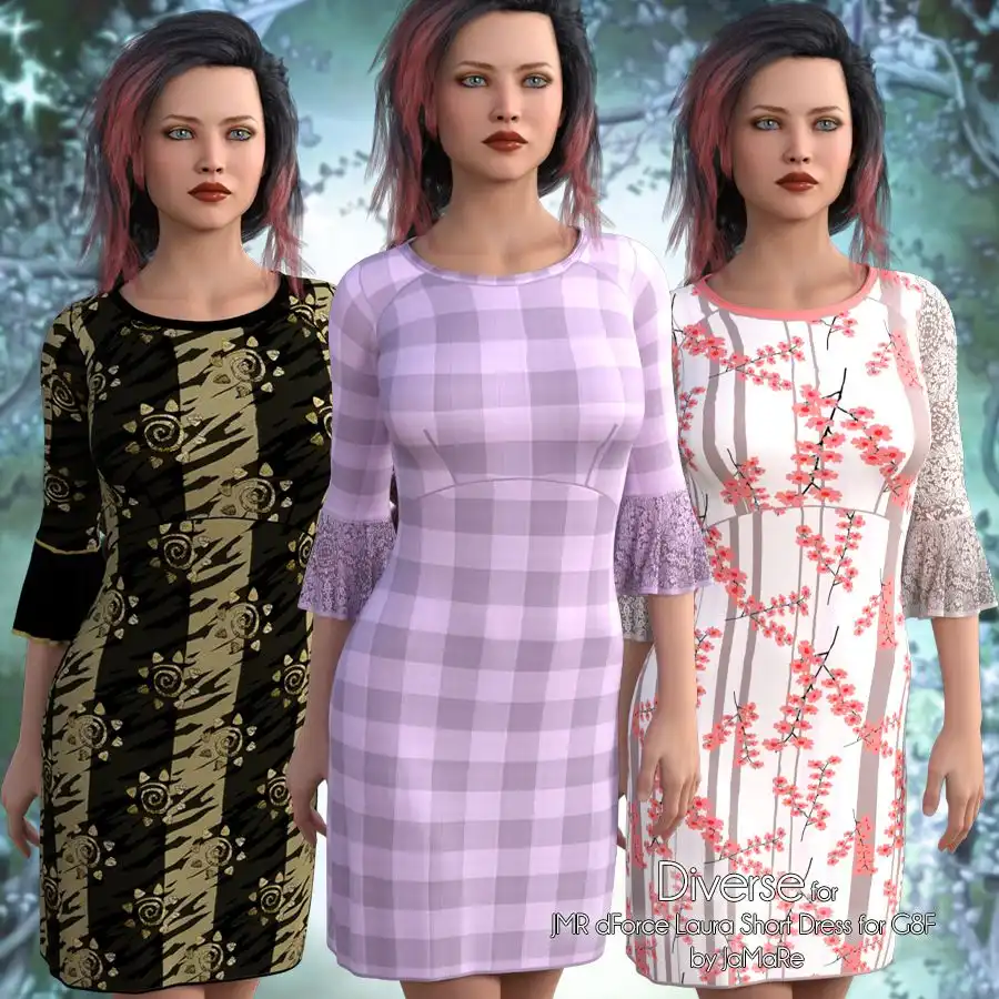 Diverse for Laura Short Dress_DAZ3DDL