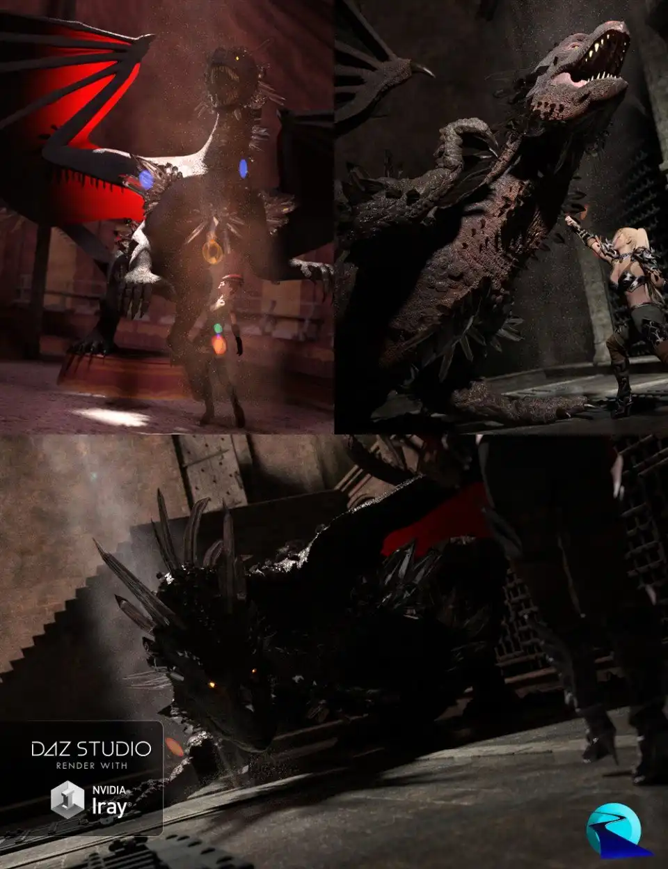 Dragon Master Bundle for Dragon 3 and Crystal Dragon_DAZ3DDL