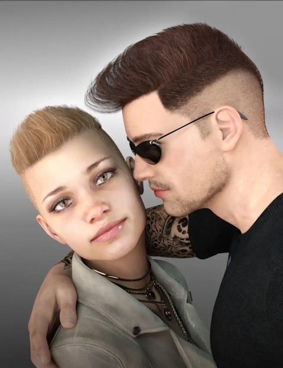 Faux Hawk Hair for Genesis 8 and 3_DAZ3DDL