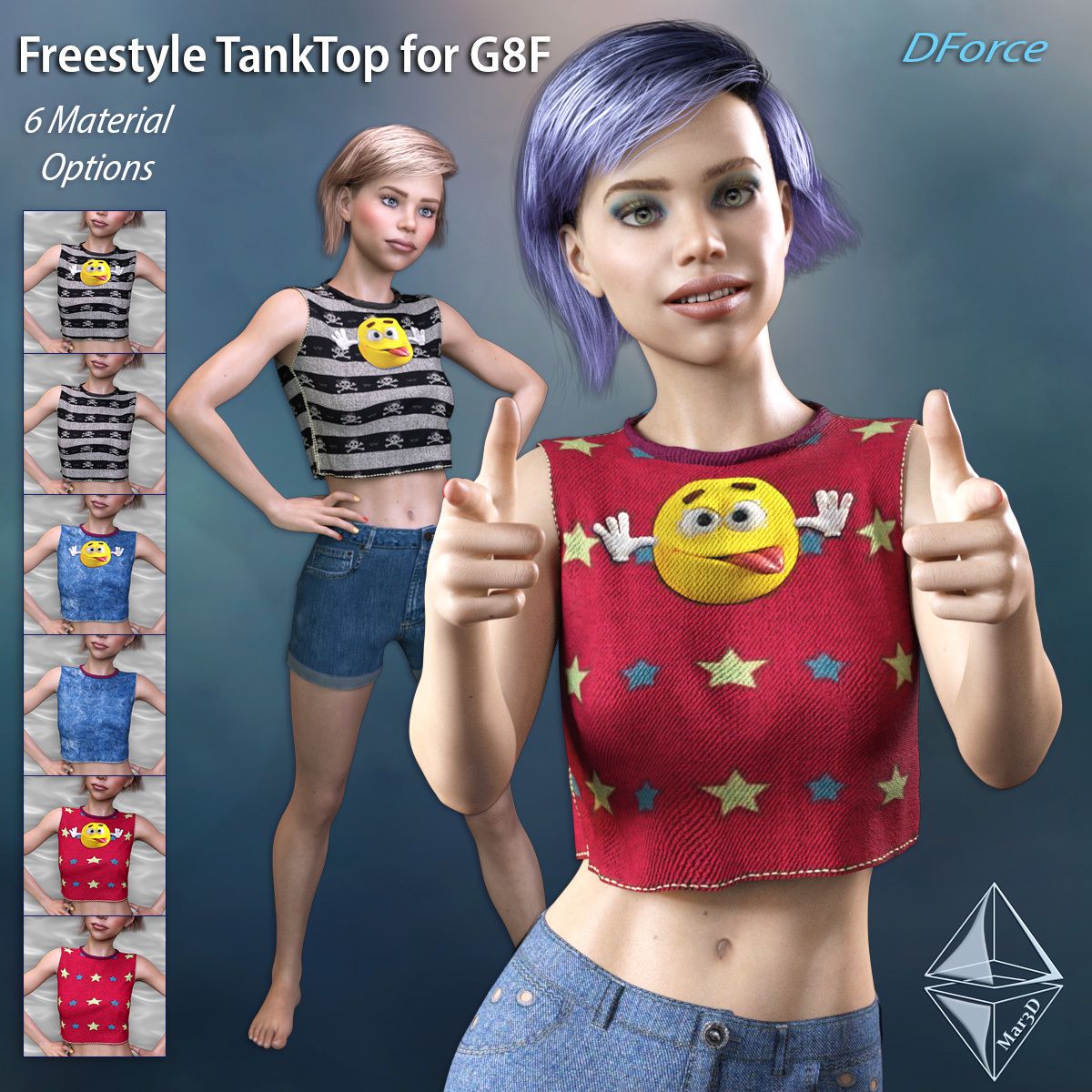 Freestyle TankTop for G8F – DForce_DAZ3DDL