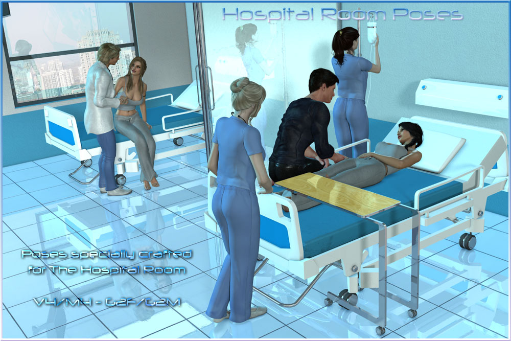 Hospital Room Poses – V4-M4/G2F-G2M/G3F-G3M_DAZ3D下载站