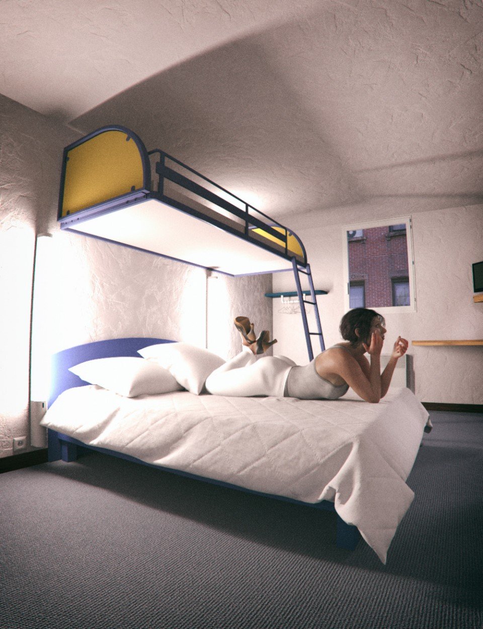 Hotel Bunk Bed Room_DAZ3DDL