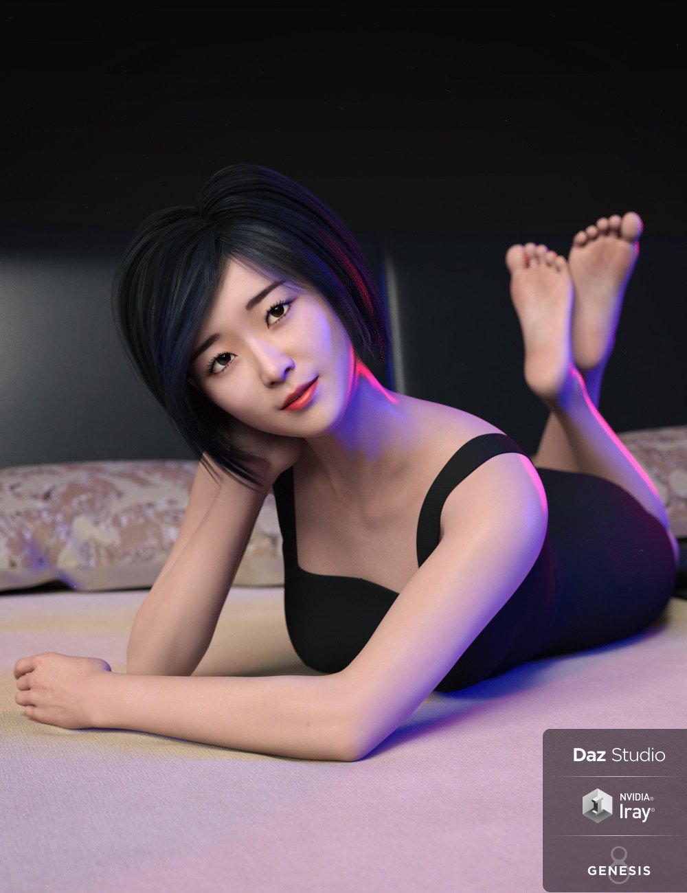 Hua Character And Hair for Genesis 8 Female_DAZ3D下载站