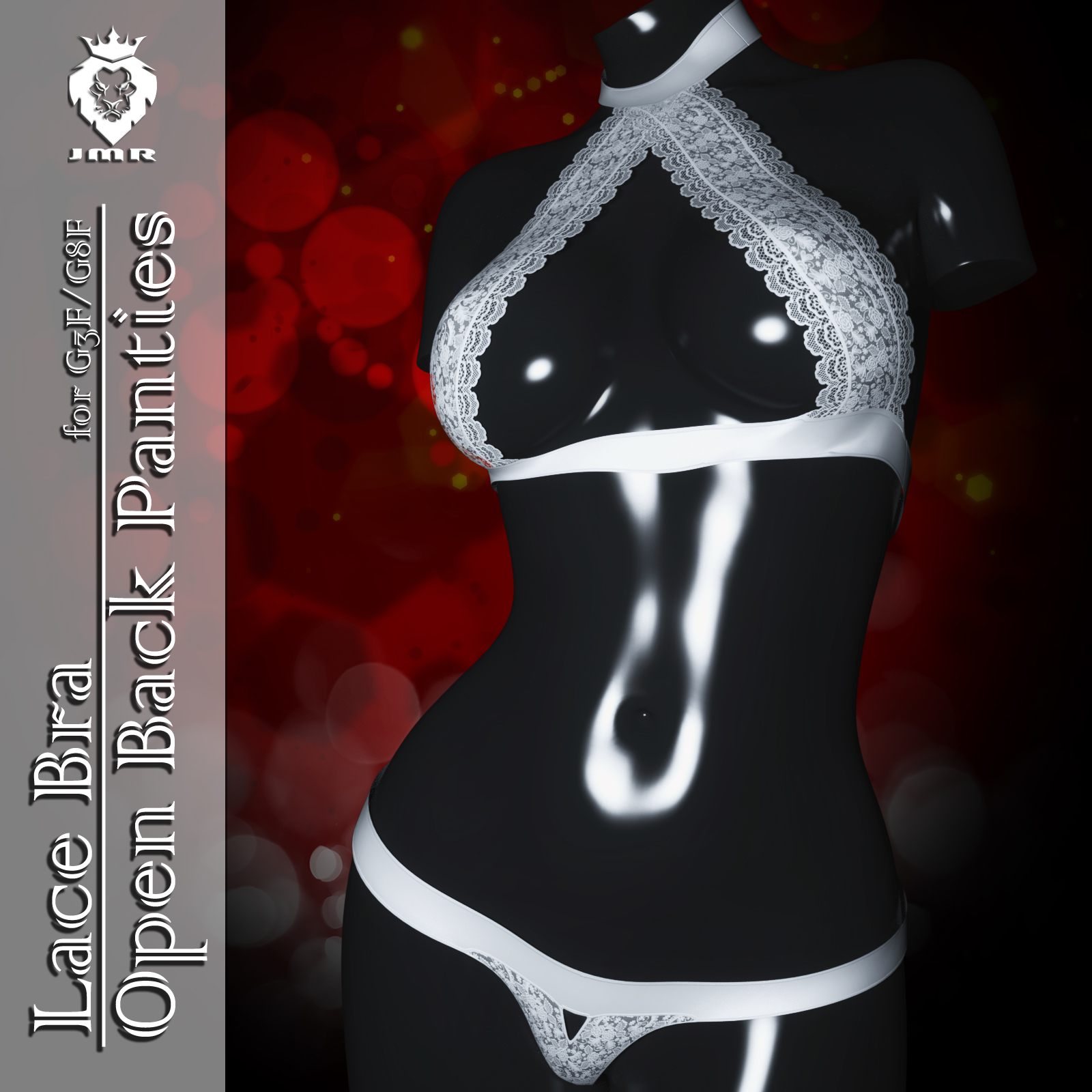 JMR Lace Bra and Open Back Panties for G3F and G8F_DAZ3D下载站
