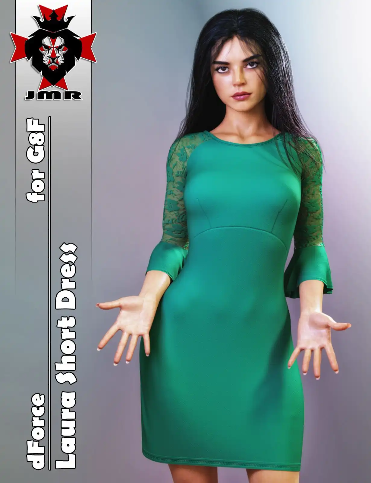 JMR dForce Laura Short Dress for G8F_DAZ3D下载站