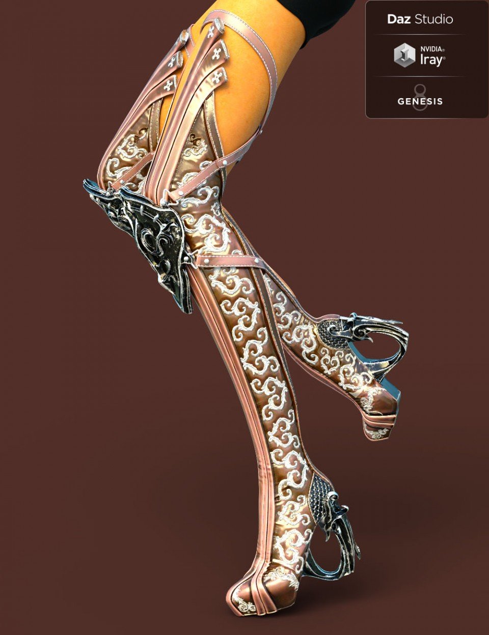 Jiwoo Fantasy Boots for Genesis 8 Female(s)_DAZ3D下载站