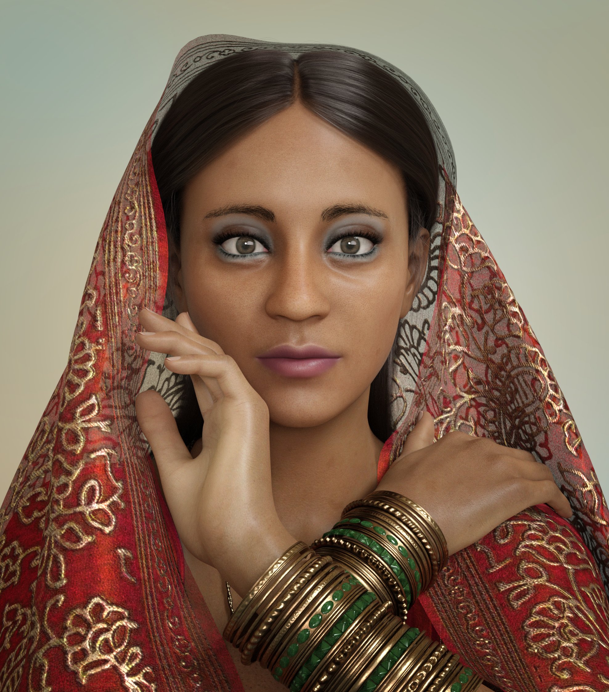 Lila Beautiful India Female Character_DAZ3D下载站