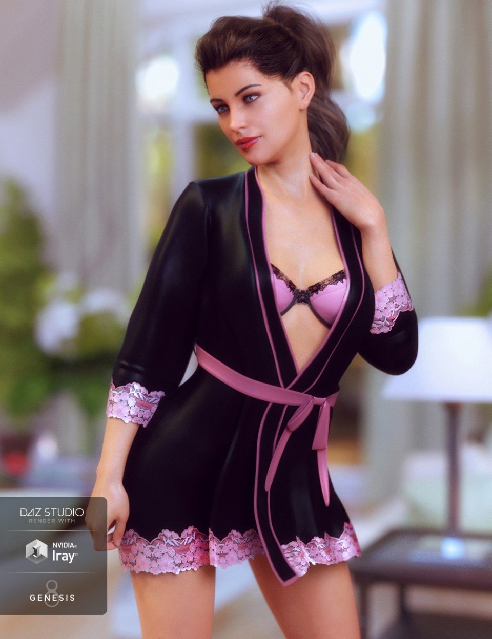 Lingerie Robe Set for Genesis 8 Female(s)_DAZ3D下载站
