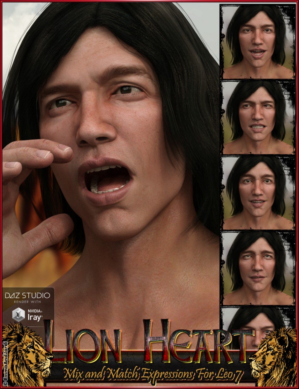 Lion Heart Mix and Match Expressions for Leo 7_DAZ3D下载站