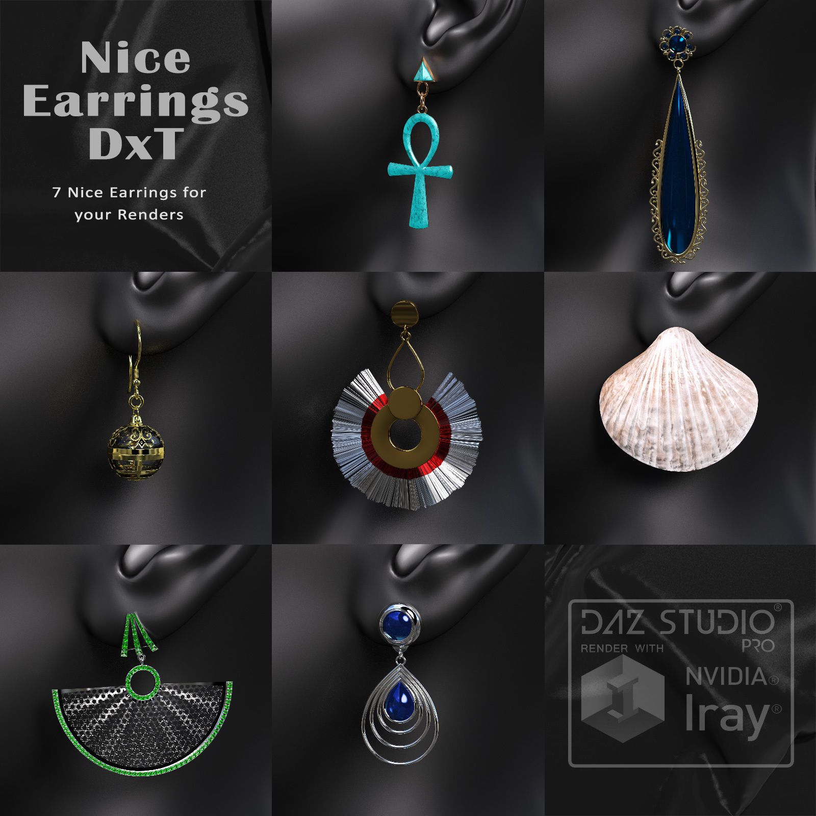 Nice Earrings DxT G3F and G8F_DAZ3DDL