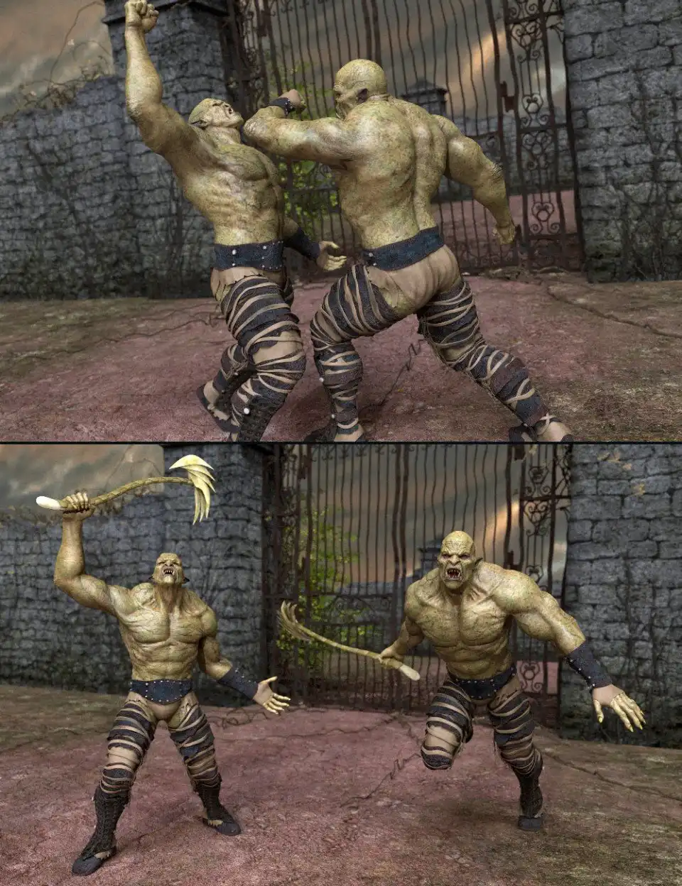 Orc Battle Poses for Orc HD and Genesis 8 Male_DAZ3DDL