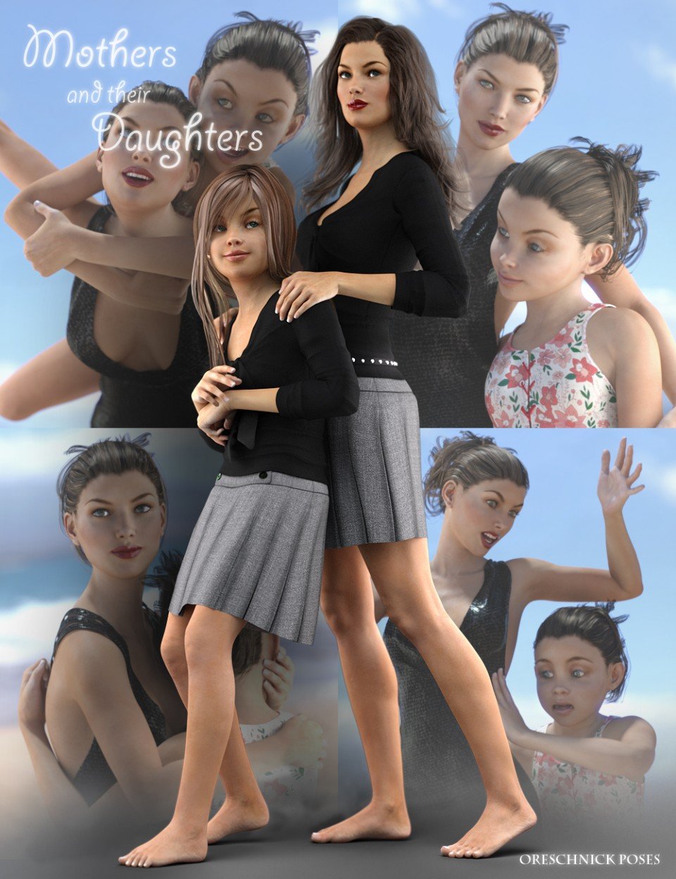 Oreschnick Poses: Mothers and their Daughters Poses G2F G3F_DAZ3DDL
