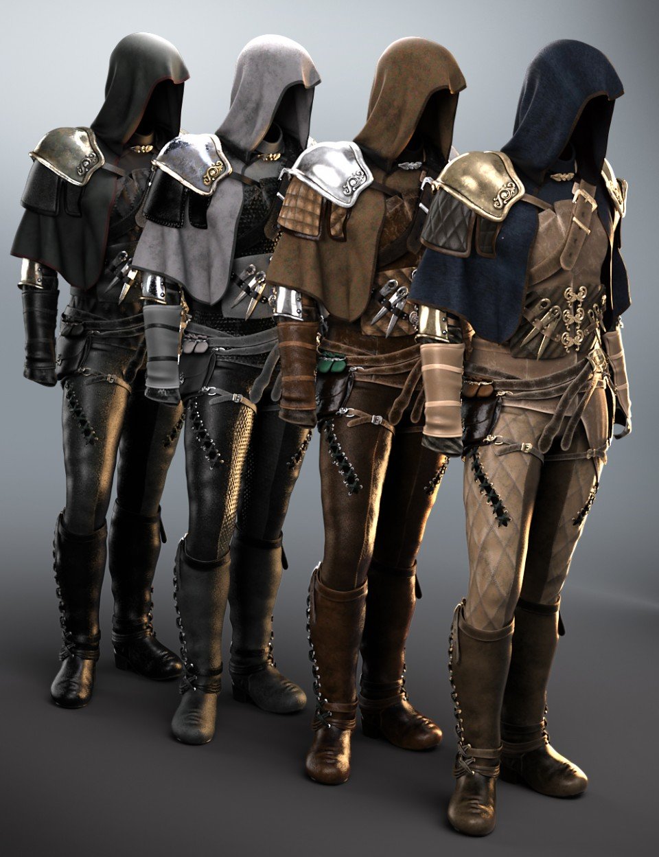Raven Guild Assassin Outfit Textures_DAZ3D下载站