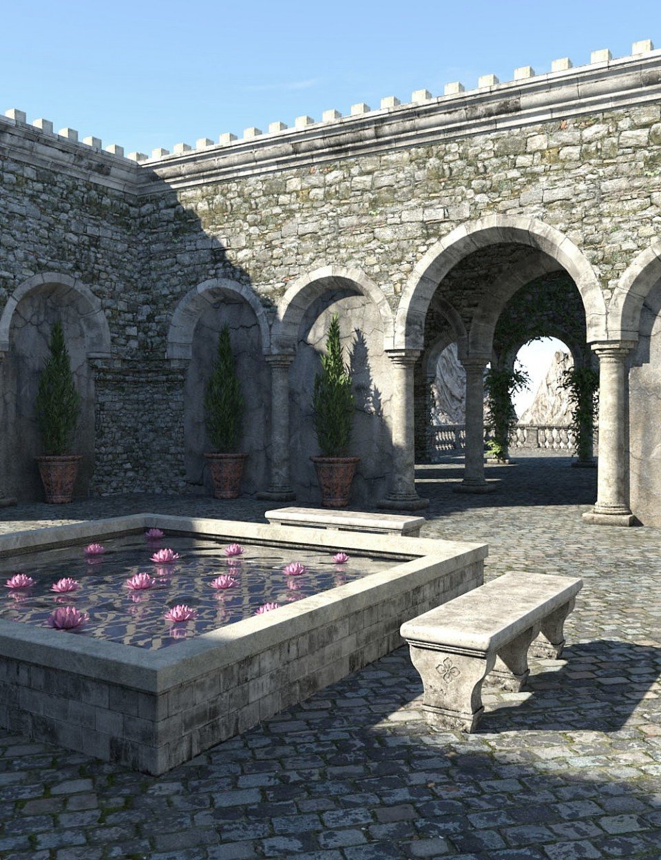 Renaissance Plaza – Medieval Texture_DAZ3D下载站