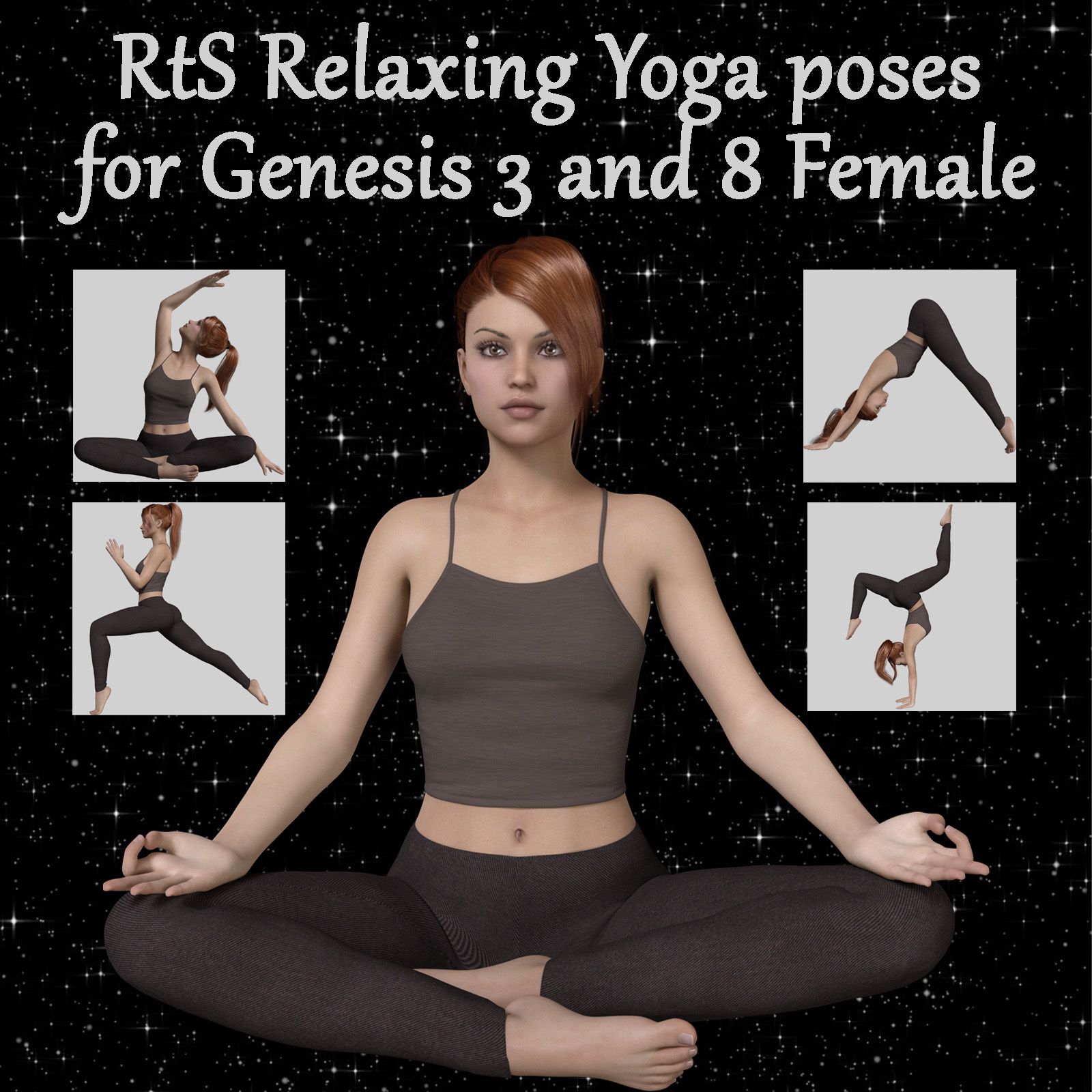 RtS Relaxing Yoga Poses for Genesis 3 and 8 Female_DAZ3D下载站