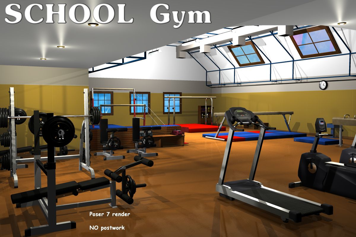 School Gym_DAZ3D下载站