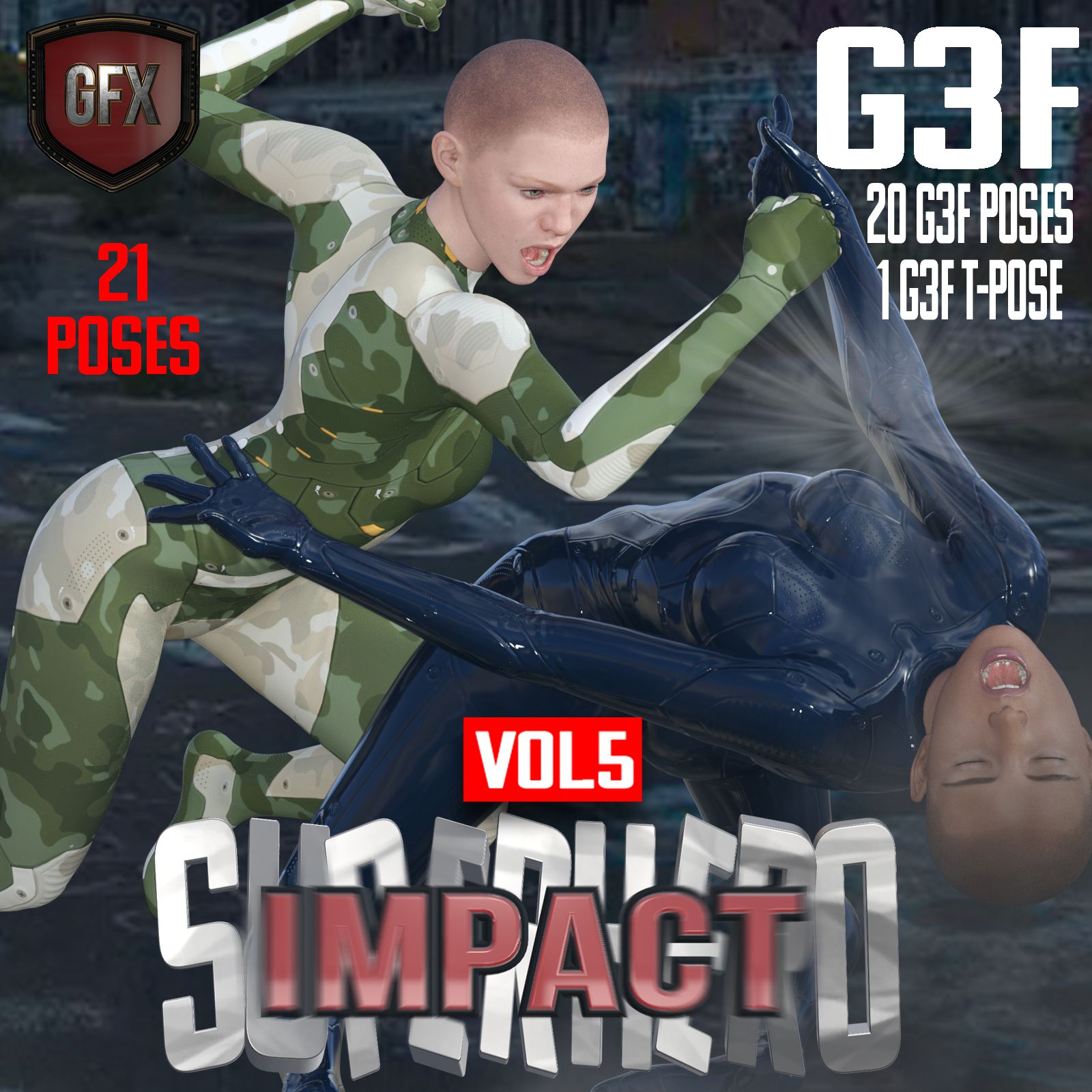 SuperHero Impact for G3F Volume 5_DAZ3D下载站