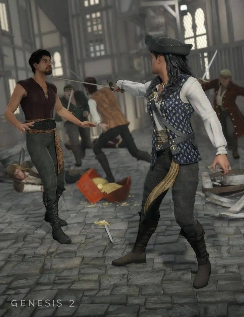 Swashbuckling Poses for Genesis and Genesis 2 Male(s)_DAZ3DDL