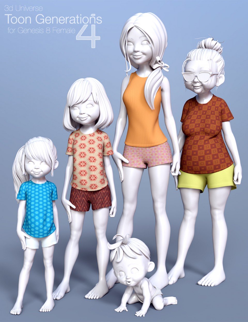 Toon Generations 4 Clothing for Genesis 8 Female(s)_DAZ3D下载站