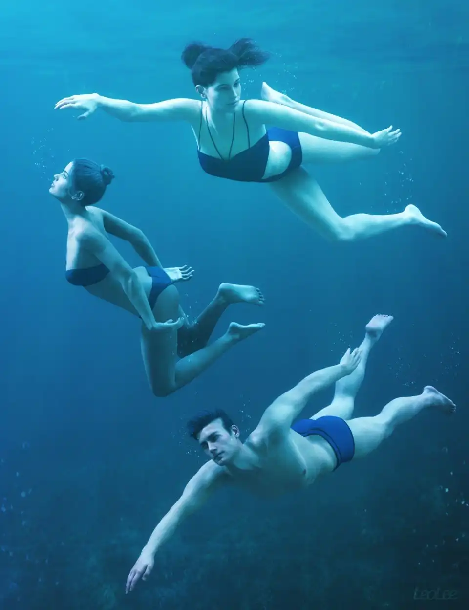 Underwater Poses for Genesis 3 & 8_DAZ3D下载站