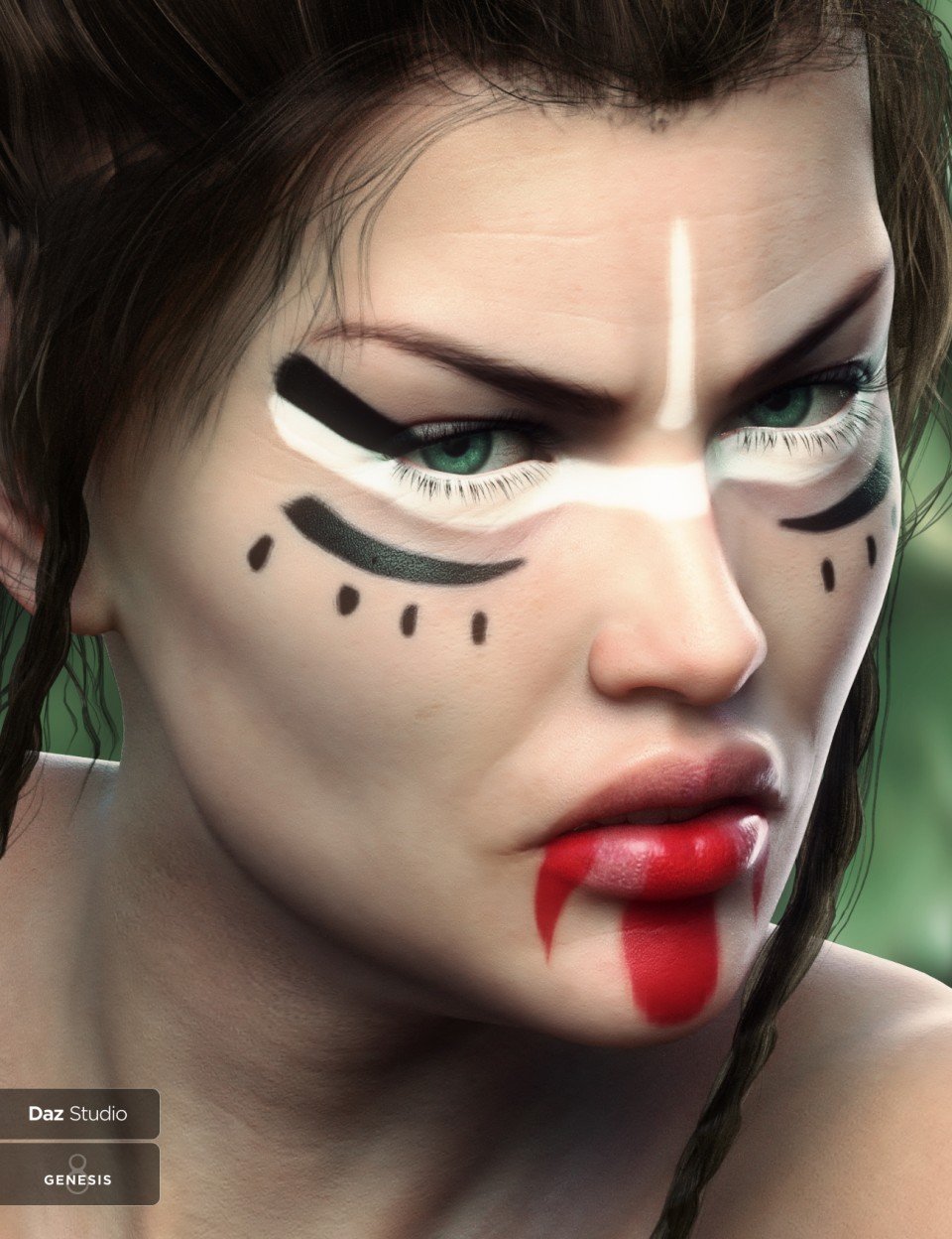 Warrior Make-up for Genesis 8 Female_DAZ3D下载站