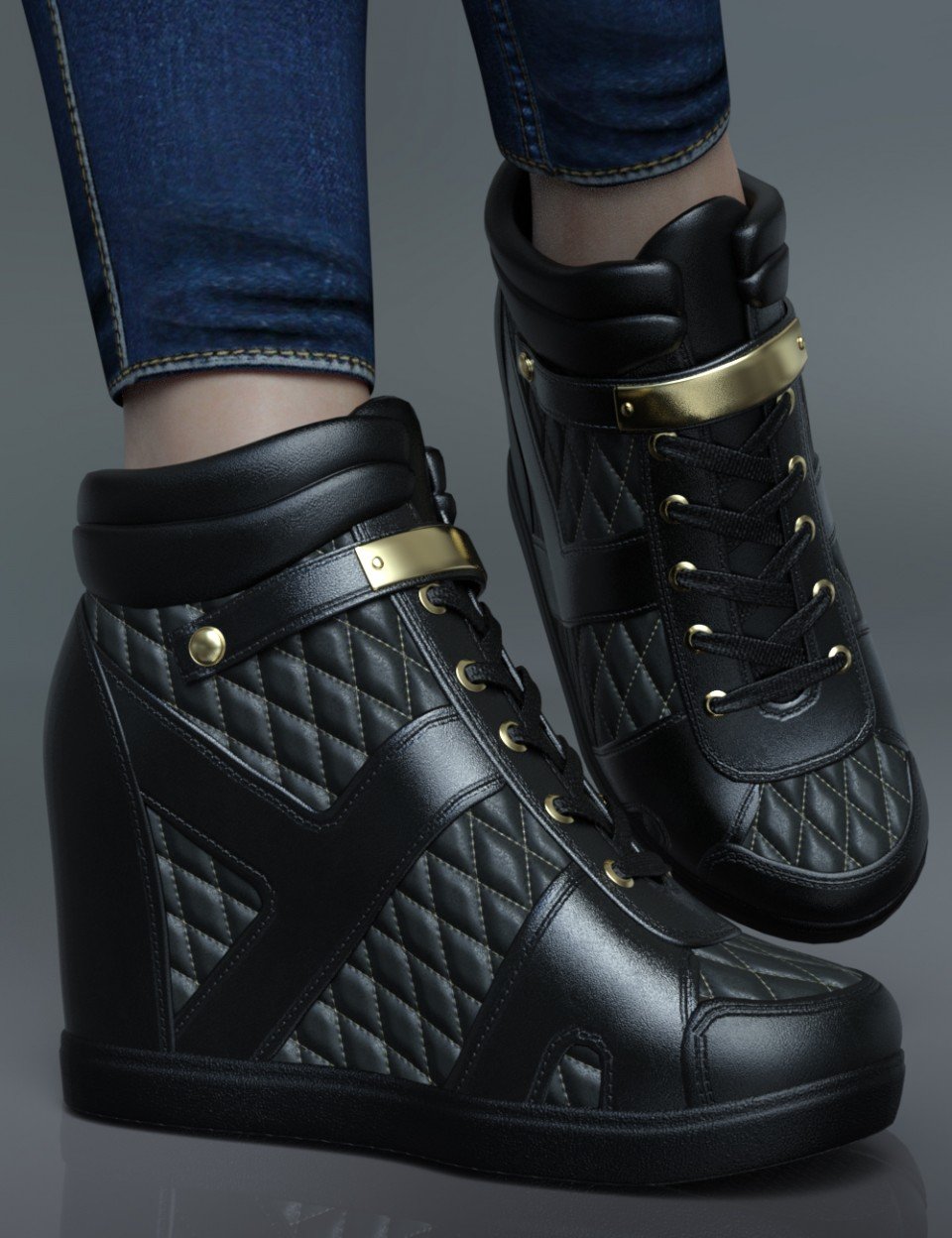 Wedged Sneakers for Genesis 8 Female(s)_DAZ3D下载站
