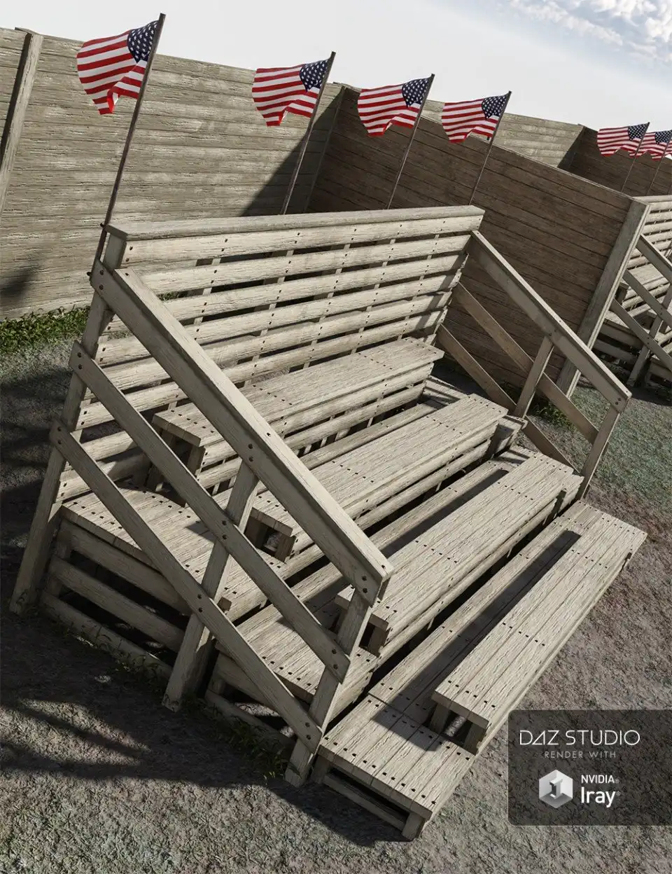 Wooden Bleachers_DAZ3DDL