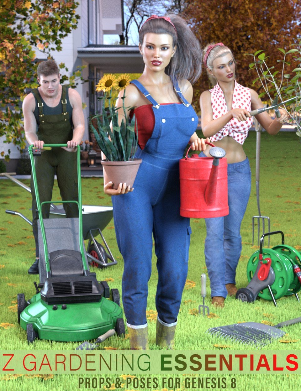 Z Gardening Essentials Props and Poses for Genesis 8_DAZ3DDL