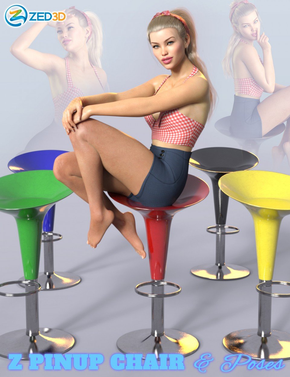 Z Pinup Chair and Poses G8F_DAZ3D下载站