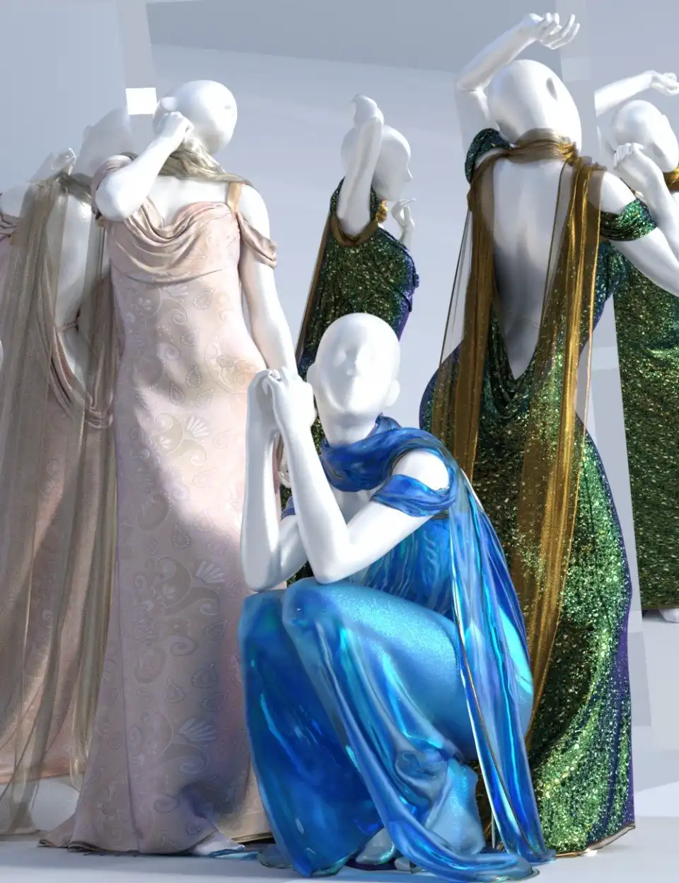 dForce Aquarius Gown Textures_DAZ3D下载站