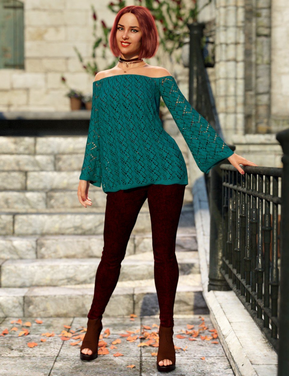dForce Autumn Bloom Outfit for Genesis 8 Female(s)_DAZ3D下载站
