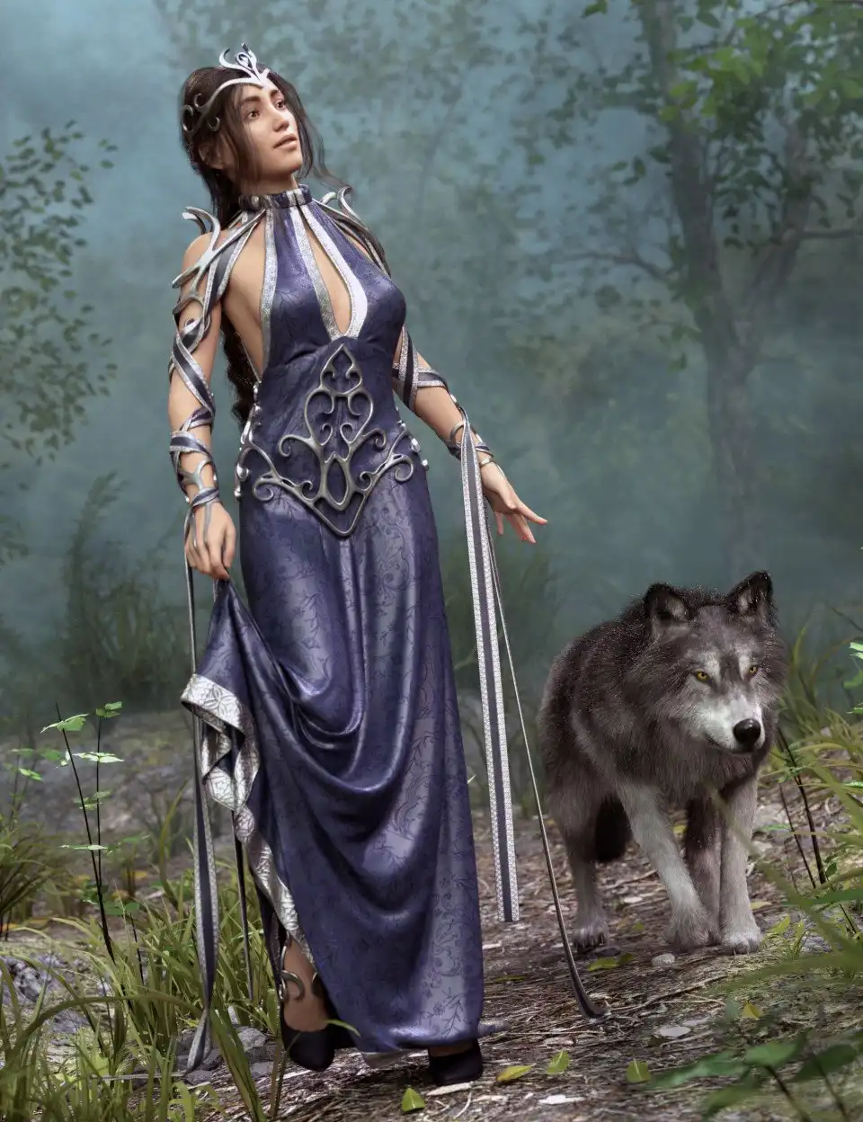 dForce Enchanted Queen Outfit for Genesis 8 Female(s)_DAZ3D下载站