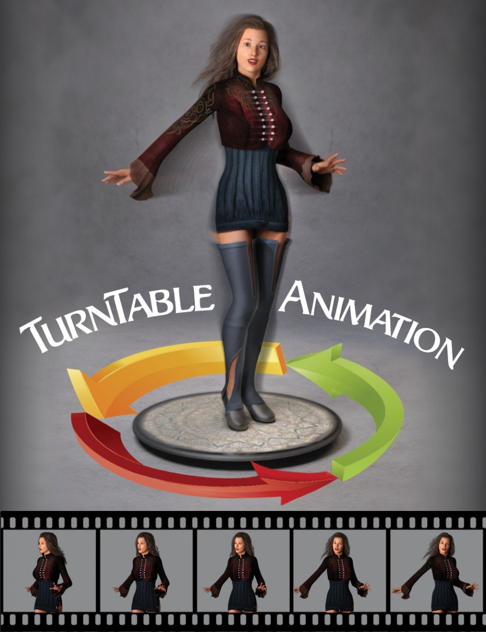 360 Rotating Turntable Animations_DAZ3D下载站
